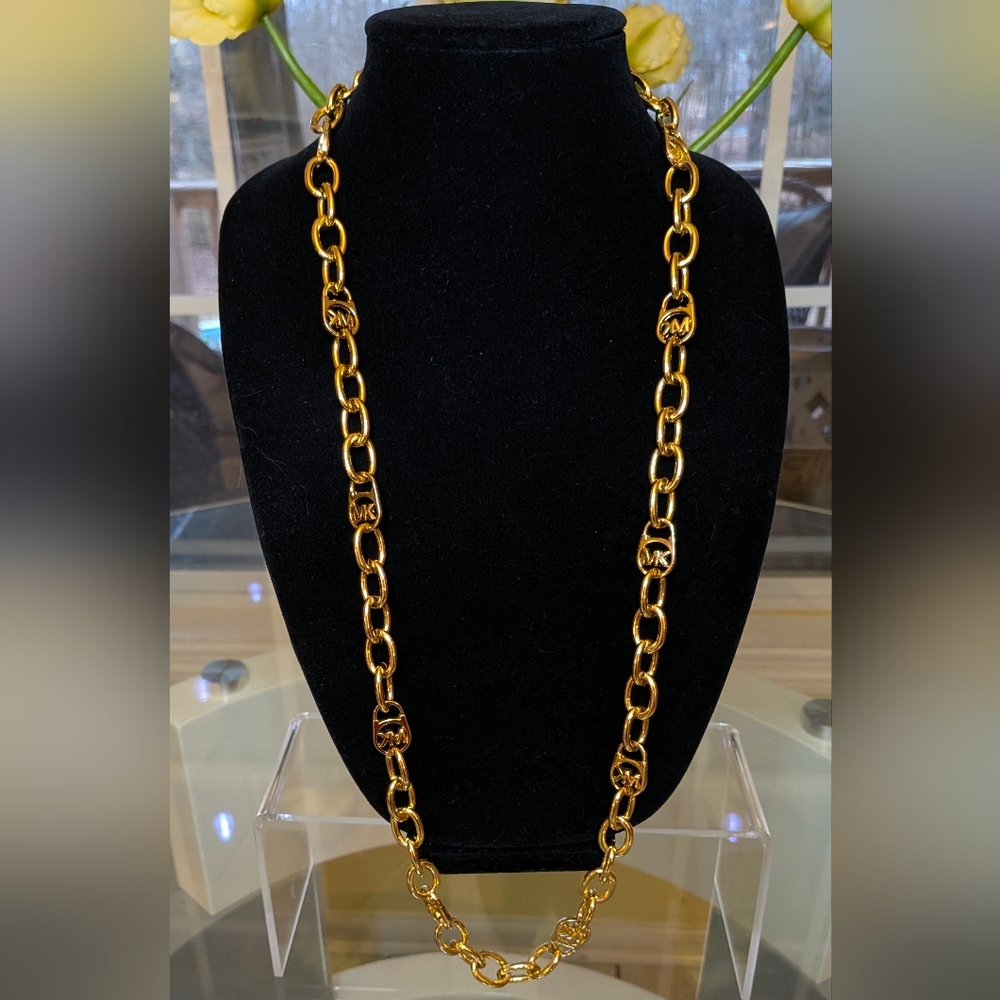 Michael Kors Stainless Steel Goldtone Necklace Belly Chain